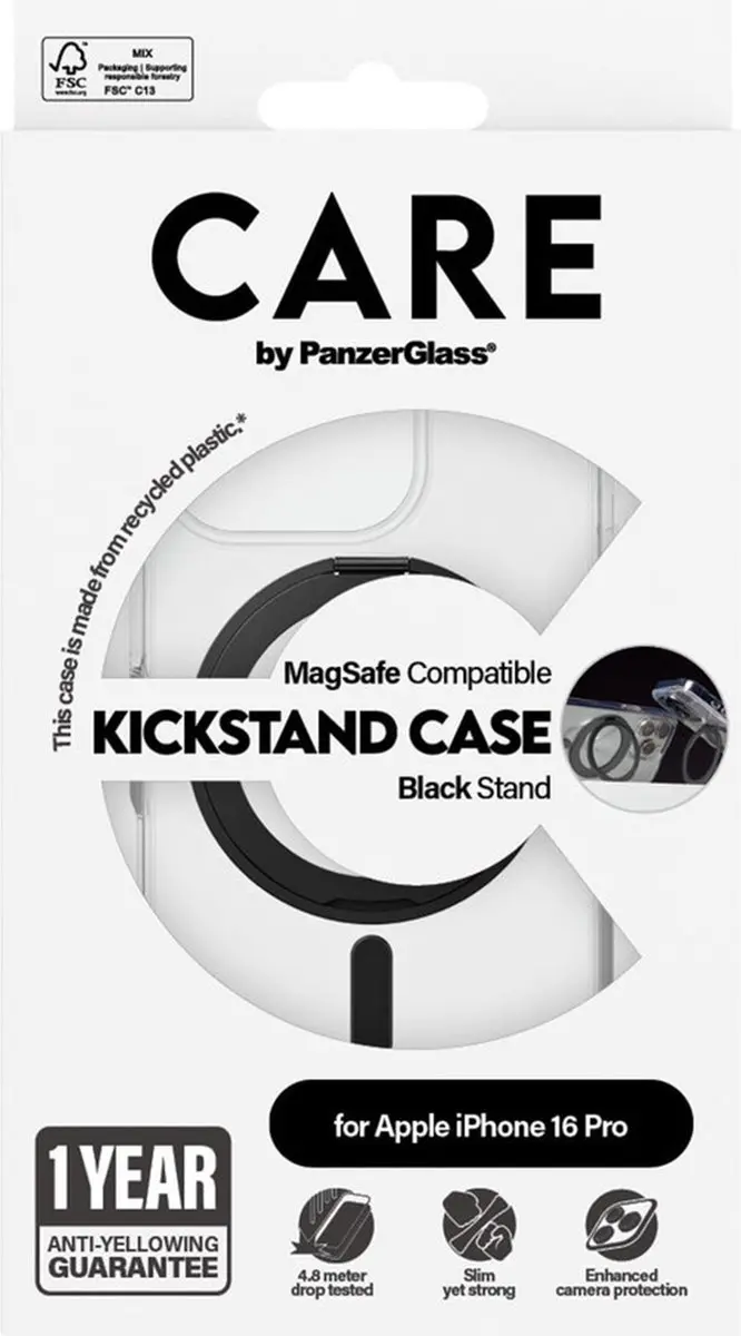 PanzerGlass CARE Kickstand Hoesje iPhone 16 Pro MagSafe - afbeelding 5 van 6