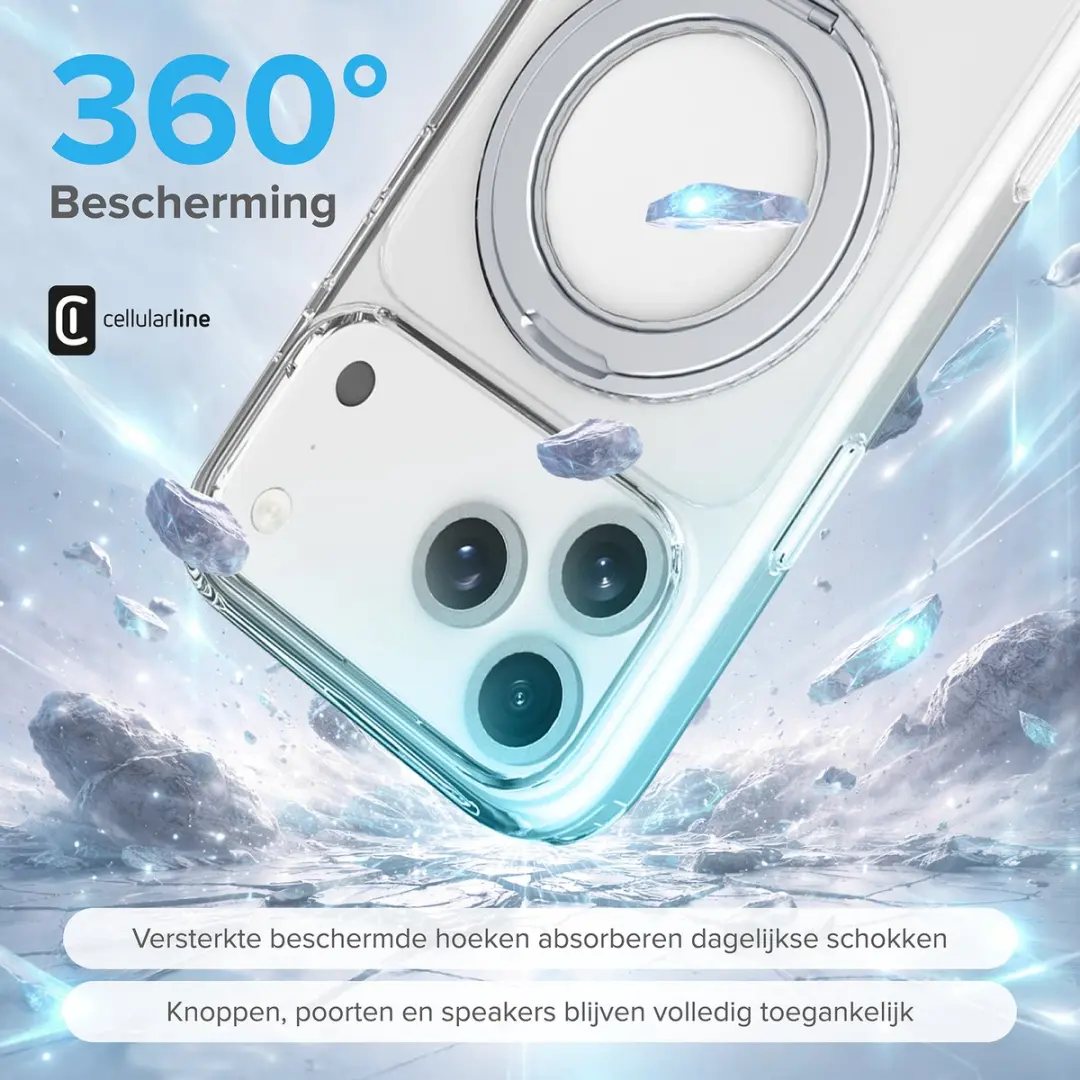 Cellularline Spin Mag Hoesje iPhone 17 Pro Max - Transparant - afbeelding 5 van 6