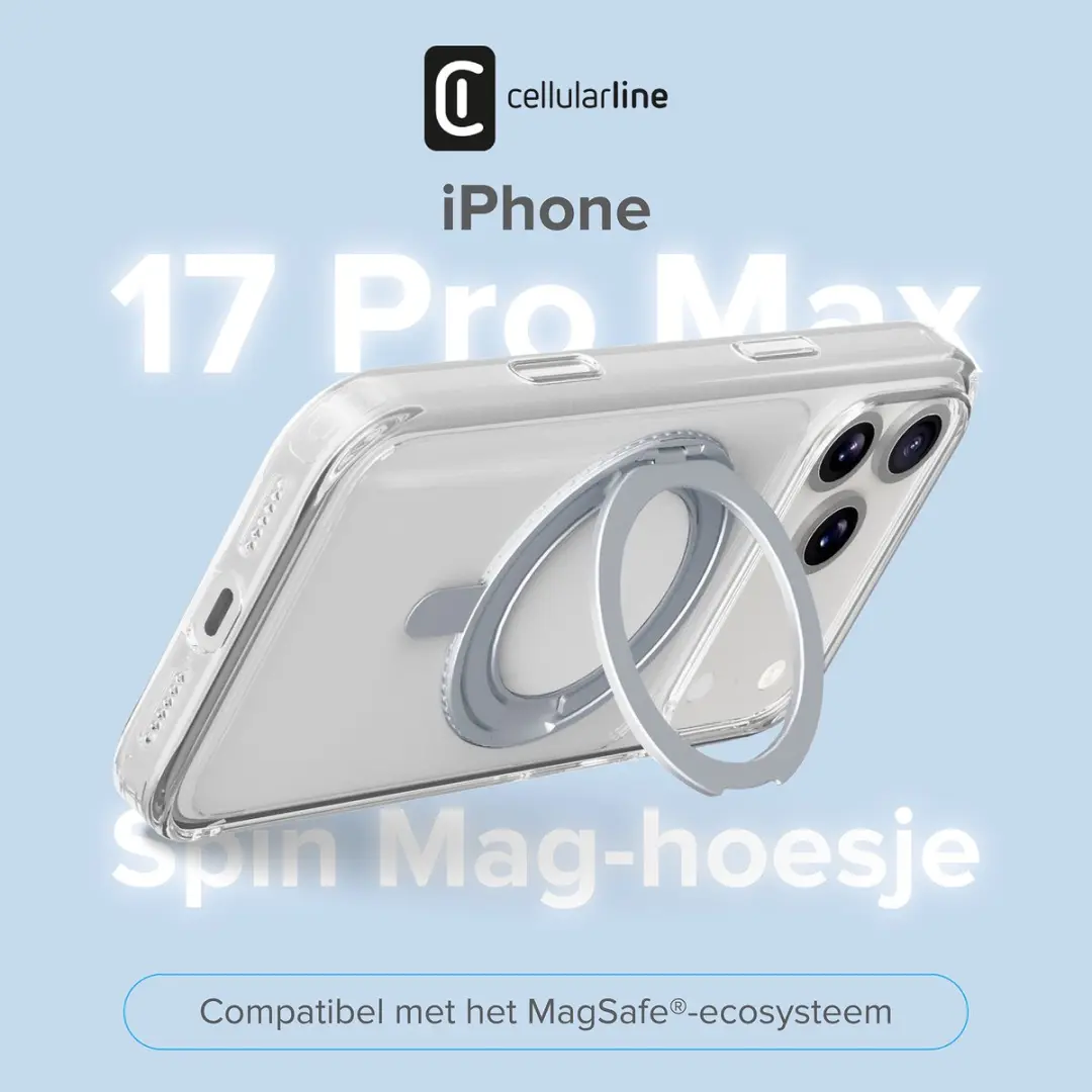 Cellularline Spin Mag Hoesje iPhone 17 Pro Max - Transparant - afbeelding 3 van 6