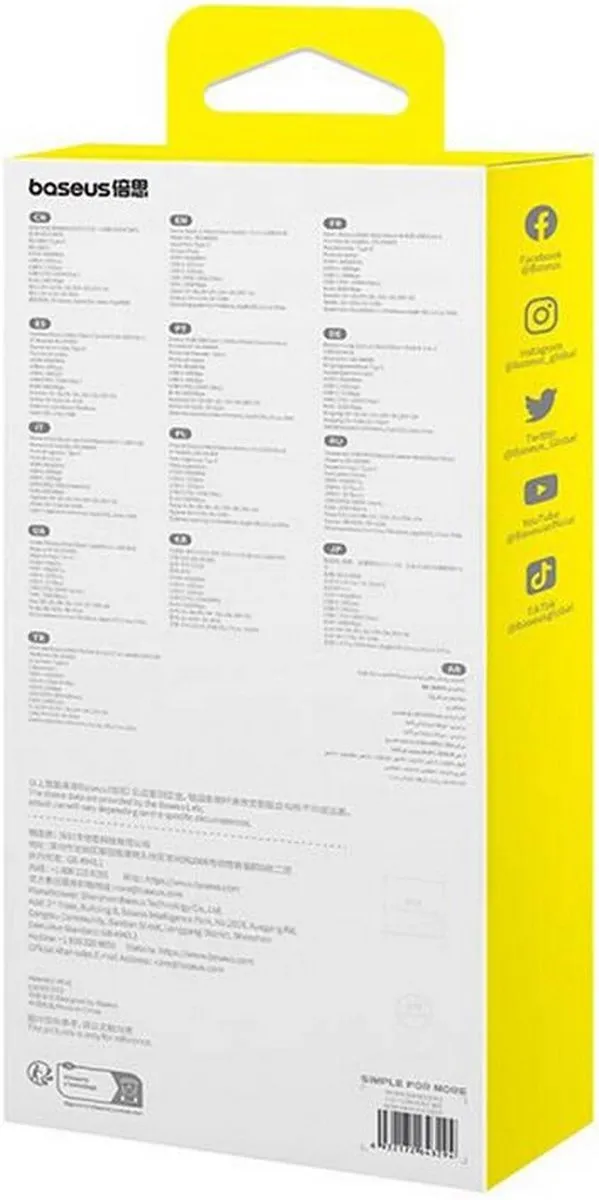 USB-HUB - 6in1 - Baseus Metal Gleam-serie USB-A/USB-C/USB-C PD/HDMI/RJ45 - zwart