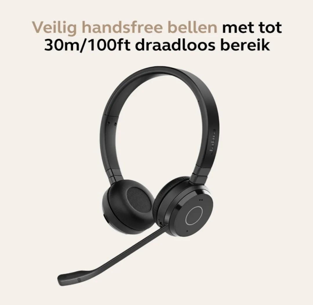 Jabra Evolve 65 TE Headset 6699-839-409 - Bluetooth & USB - Ruisonderdrukking - Zwart