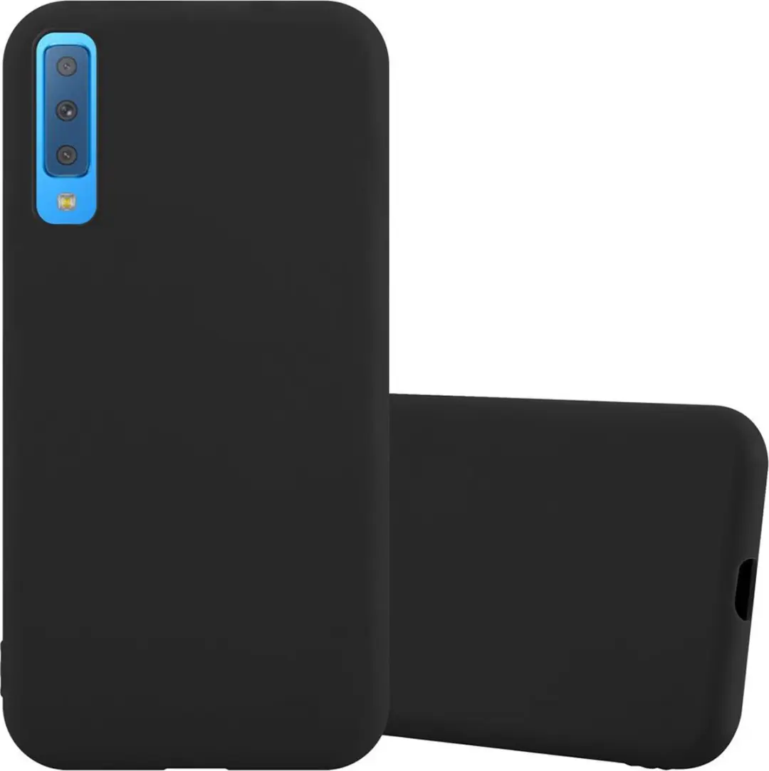 Cadorabo Hoesje geschikt voor Samsung Galaxy A7 2018 in CANDY ZWART
