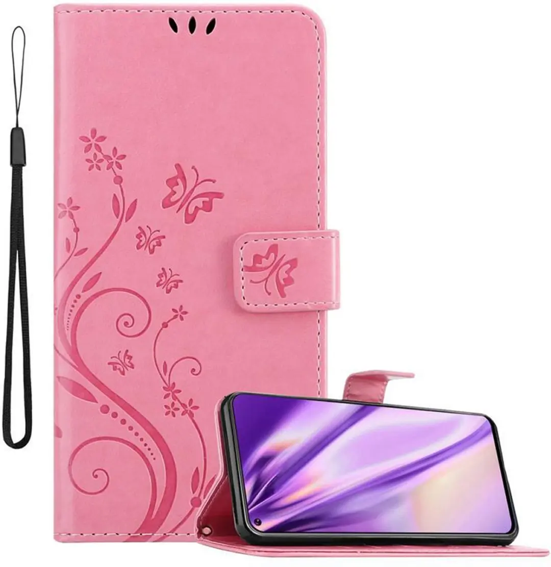 Cadorabo Hoesje geschikt voor Samsung Galaxy A8s in BLOEMEN ROZE