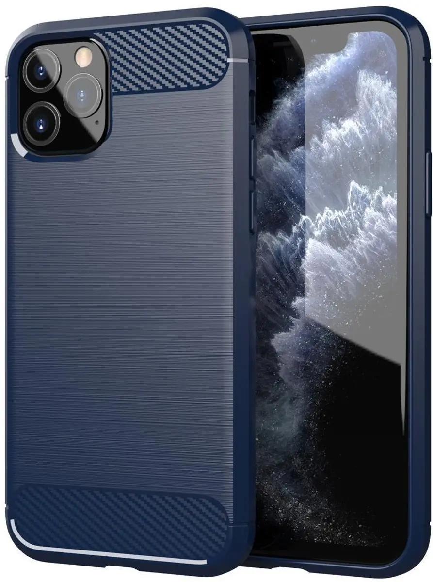 Cadorabo Hoesje geschikt voor Apple iPhone 11 PRO MAX in BRUSHED BLAUW