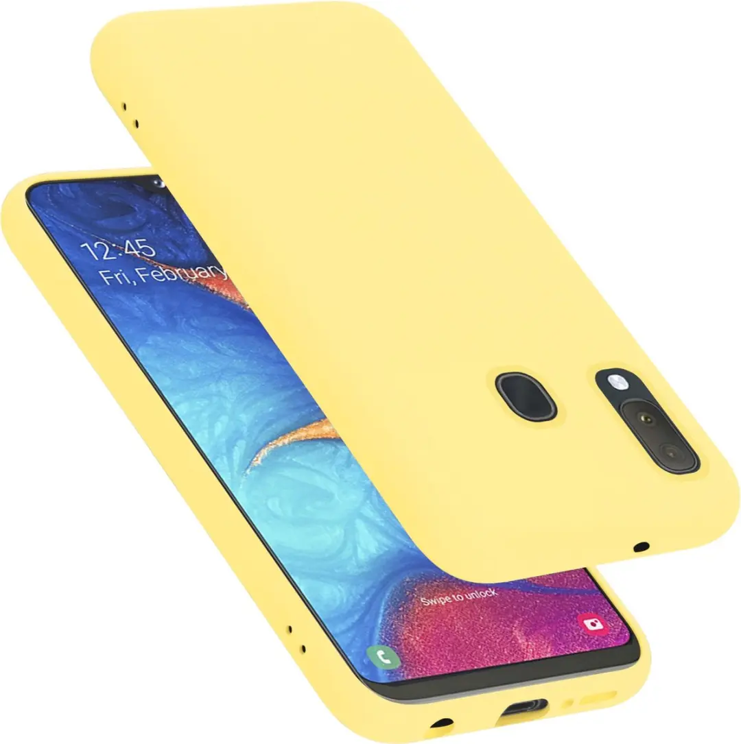 Cadorabo Hoesje geschikt voor Samsung Galaxy A10e / A20e in LIQUID GEEL