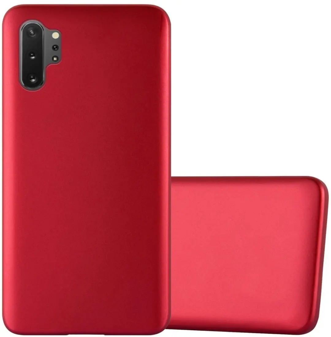 Cadorabo Hoesje geschikt voor Samsung Galaxy NOTE 10 PLUS in METALLIC ROOD