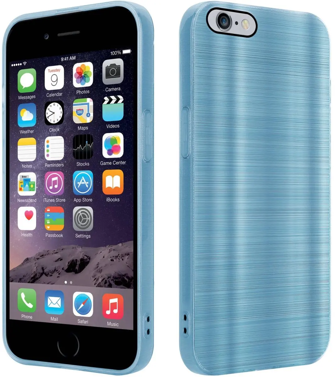 Cadorabo Hoesje geschikt voor Apple iPhone 6 PLUS / 6S PLUS in Brushed Turqoise
