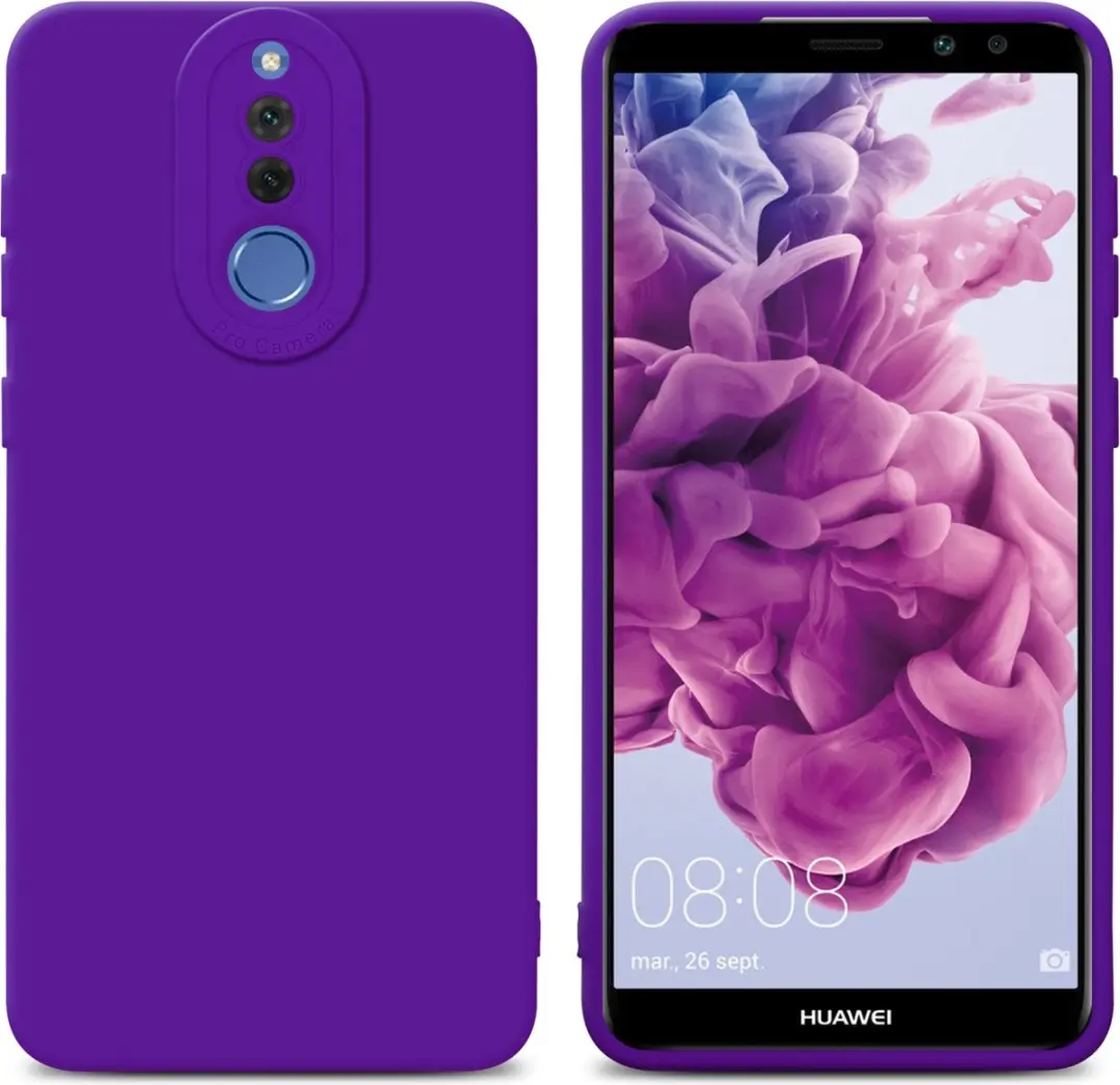 Cadorabo Hoesje geschikt voor Huawei MATE 10 LITE in FLUID DONKER PAARS