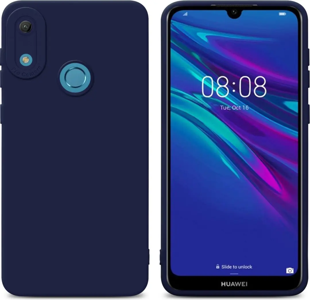 Cadorabo Hoesje geschikt voor Huawei Y6 2019 in FLUID DONKER BLAUW
