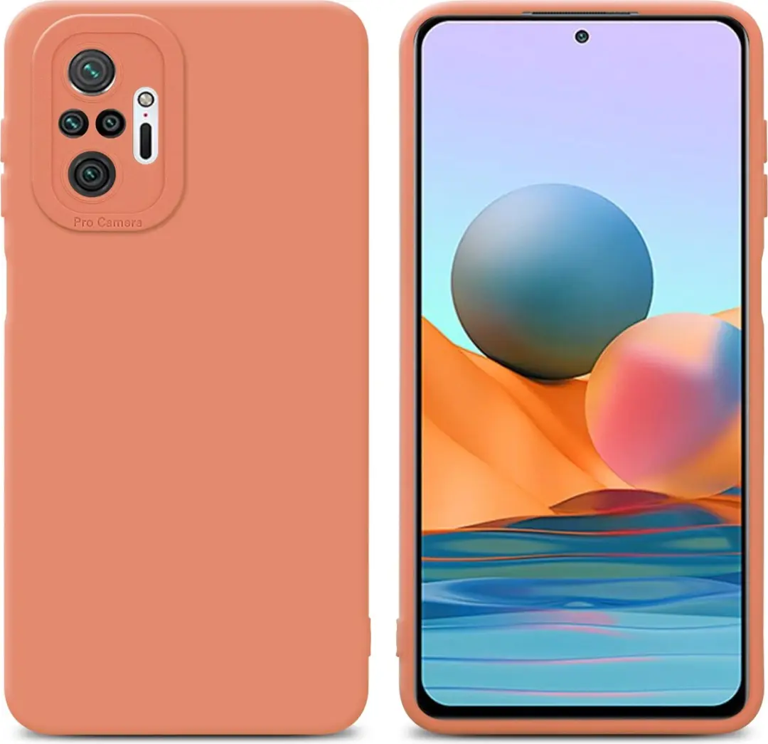 Cadorabo Hoesje geschikt voor Xiaomi RedMi NOTE 10 PRO in FLUID LICHT ORANJE