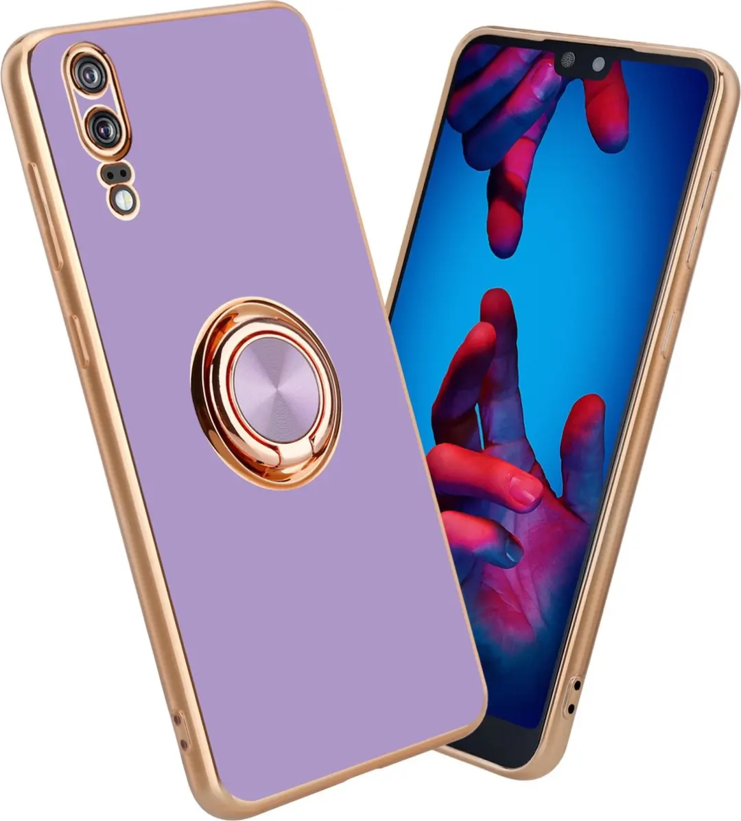Cadorabo Hoesje geschikt voor Huawei P20 in Glossy Licht Paars