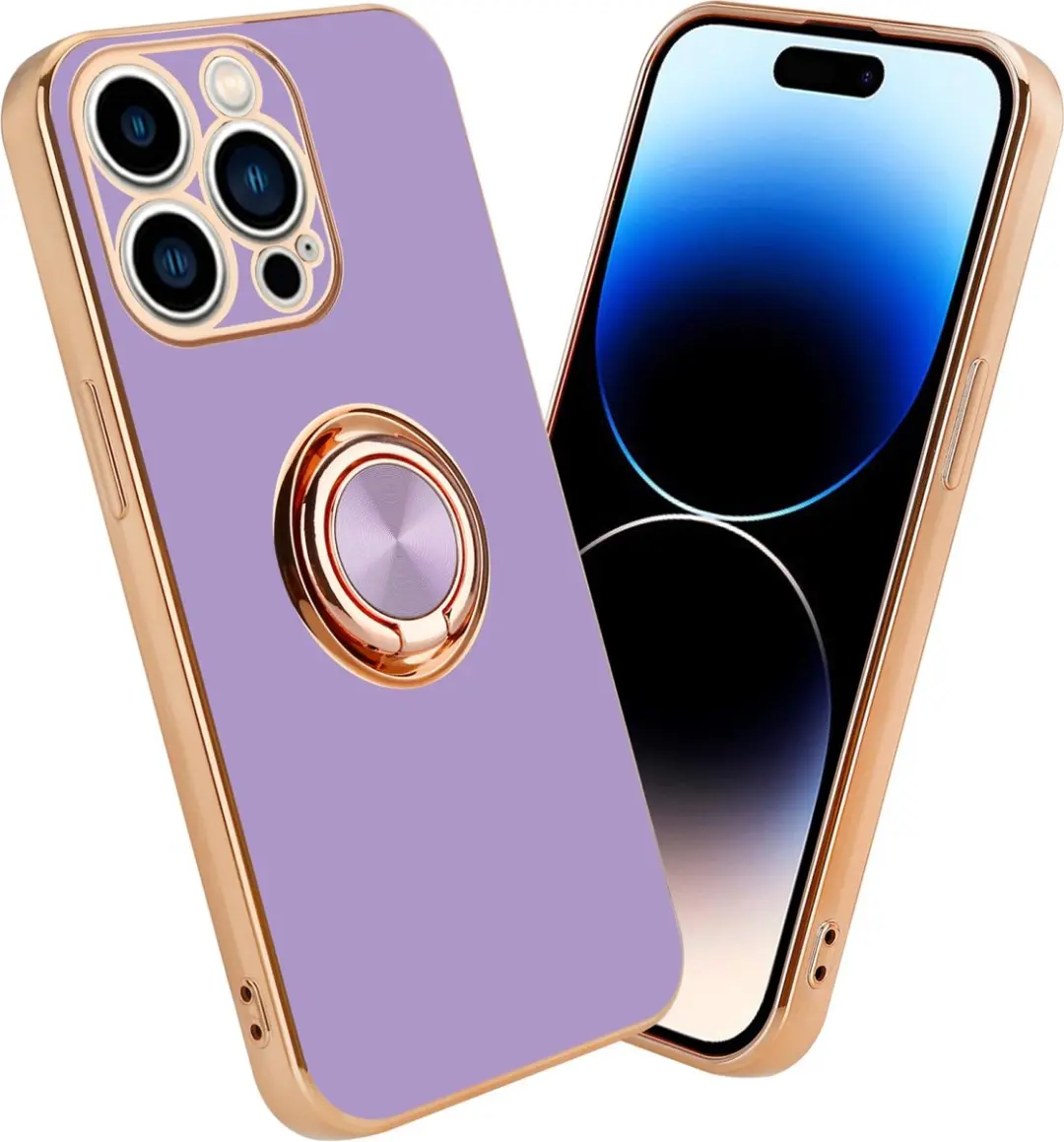 Cadorabo Hoesje geschikt voor Apple iPhone 14 PRO in Glossy Licht Paars
