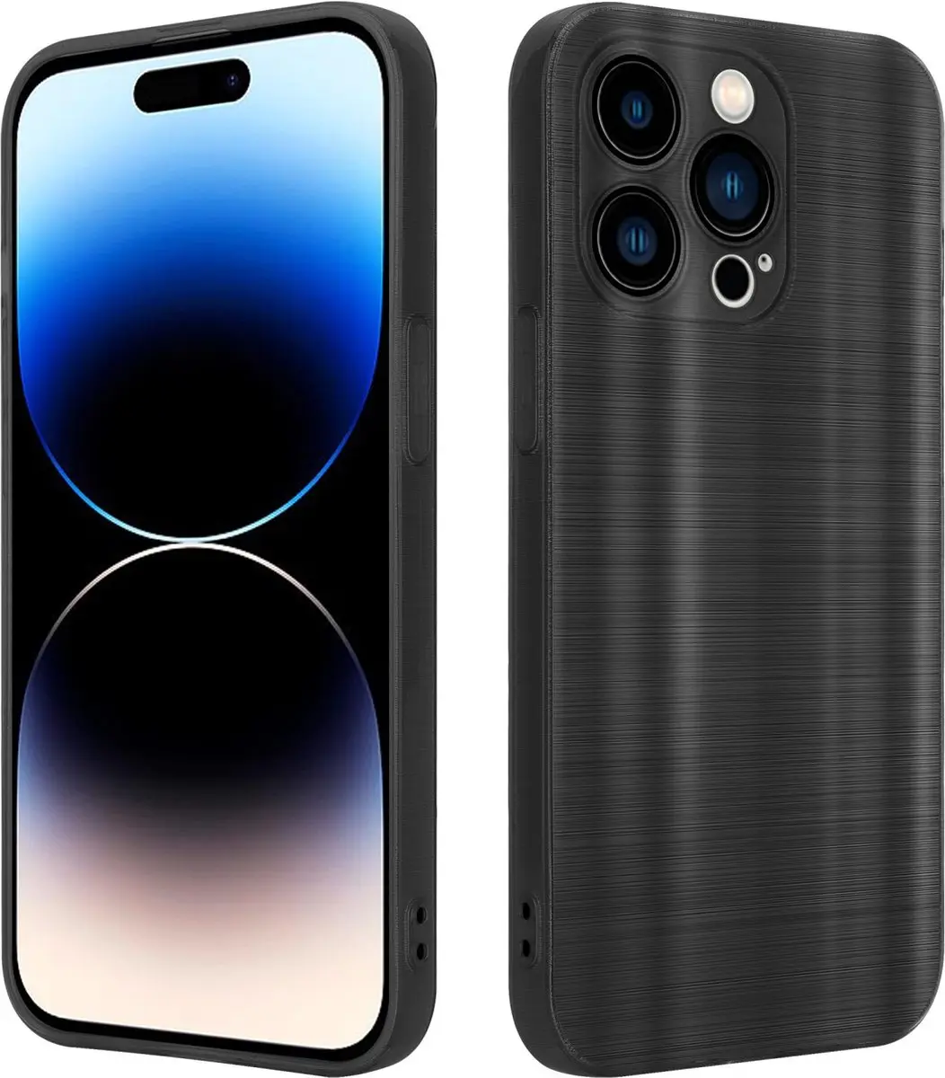 Cadorabo Hoesje geschikt voor Apple iPhone 14 PRO MAX in Brushed Zwart