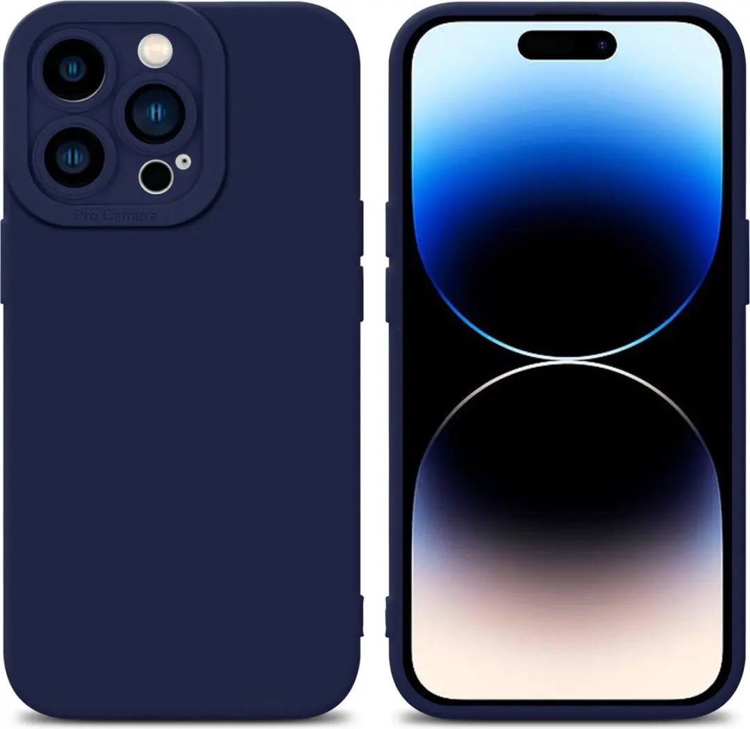 Cadorabo Hoesje geschikt voor Apple iPhone 14 PRO MAX in FLUID DONKER BLAUW