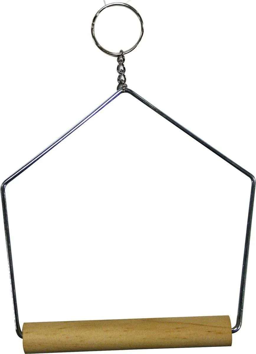 Flamingo - Vogelspeelgoed Schommel met Houten Stokje - Bruin - 9 x 11 x 1.5 cm