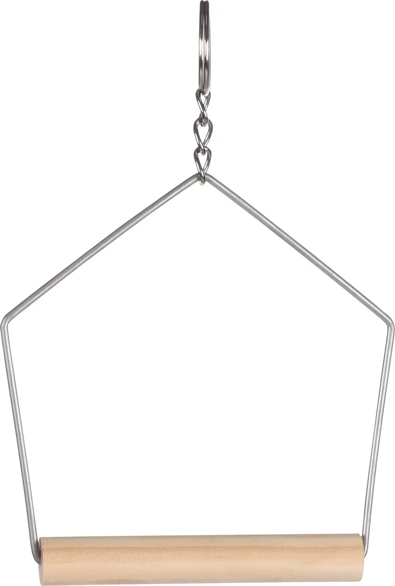 Flamingo - Vogelspeelgoed Schommel met Houten Stokje - Bruin - 9 x 11 x 1.5 cm