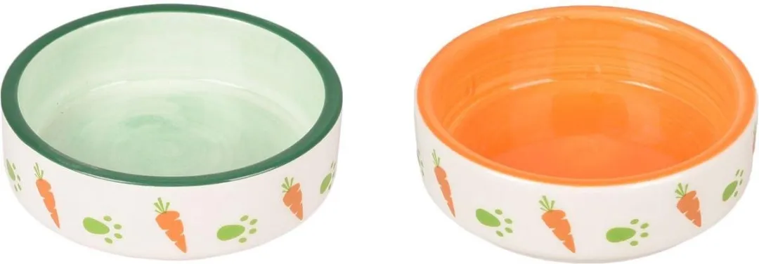Flamingo Iggy Keramische Eetpot Knaagdier - Oranje/Wit 8.5cm