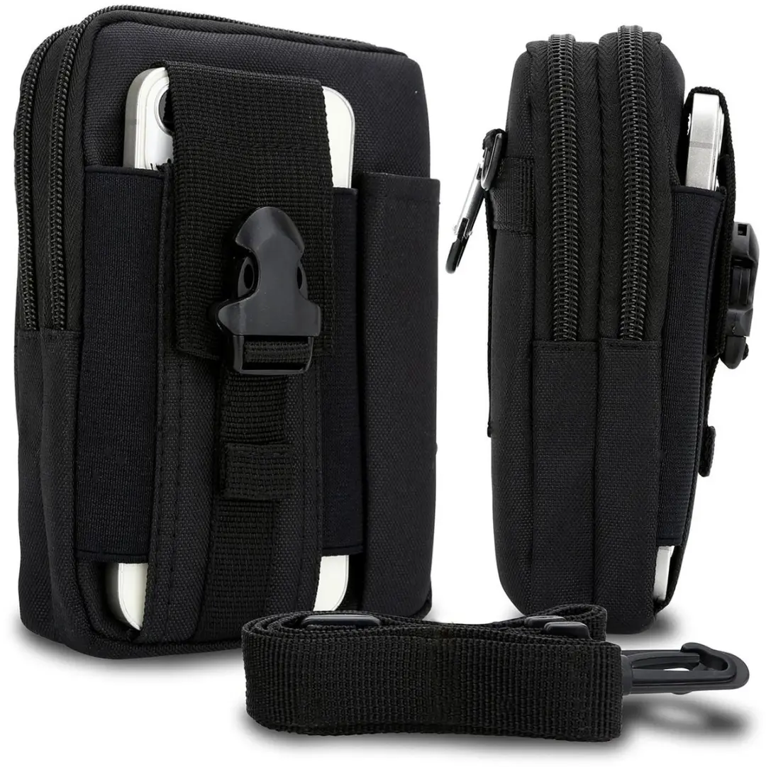 Hoesje geschikt voor Motorola Edge 2025 in Zwart mobiele telefoon molle EDC etui