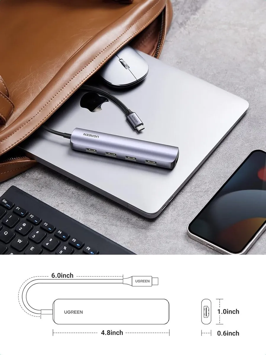 UGREEN USB-C Hub B08HYZXDGW - HDMI 1x USB-A - Zilver/Donkergrijs - afbeelding 6 van 6