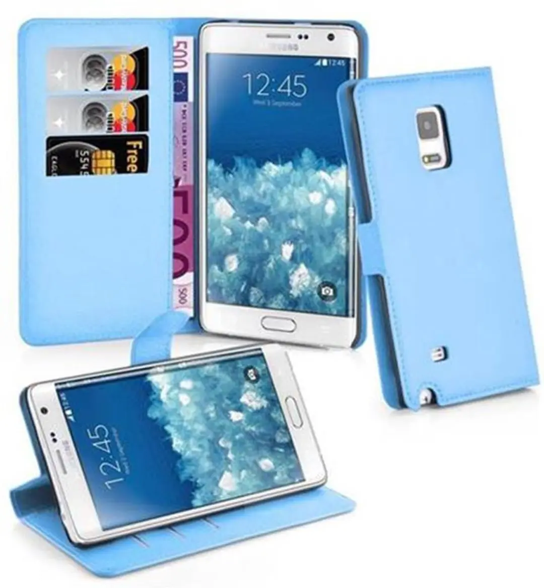 Cadorabo Hoesje geschikt voor Samsung Galaxy NOTE EDGE in PASTEL BLAUW
