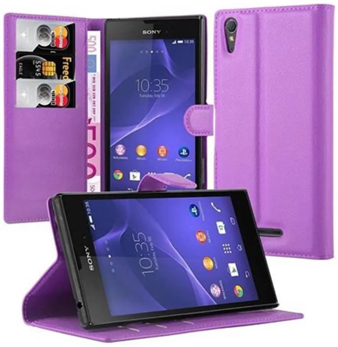 Cadorabo Hoesje geschikt voor Sony Xperia T3 in MANGAAN PAARS