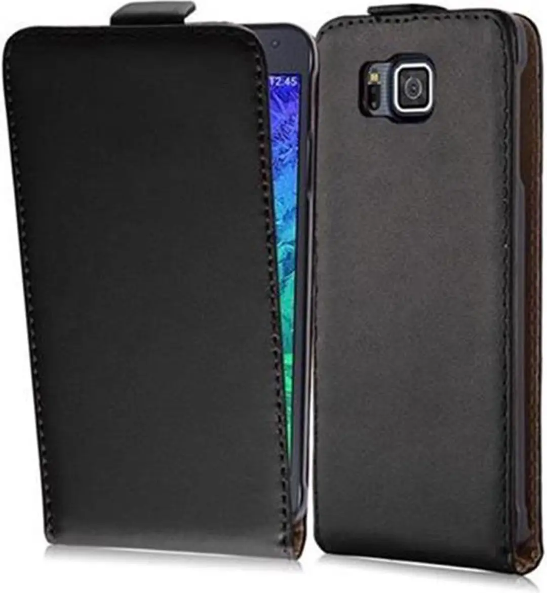 Cadorabo Hoesje geschikt voor Samsung Galaxy ALPHA in KAVIAAR ZWART