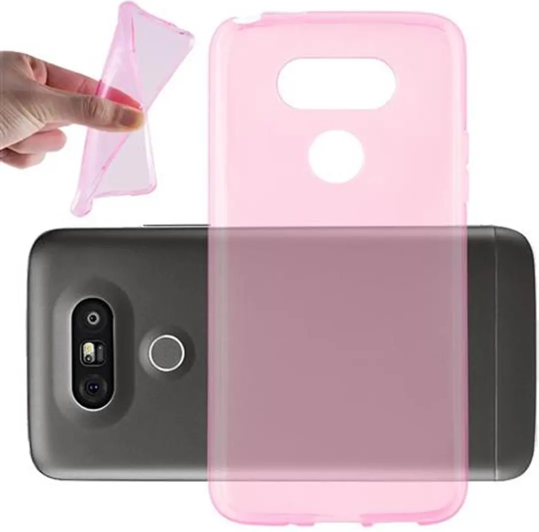 Cadorabo Hoesje geschikt voor LG G5 in TRANSPARANT ROZE