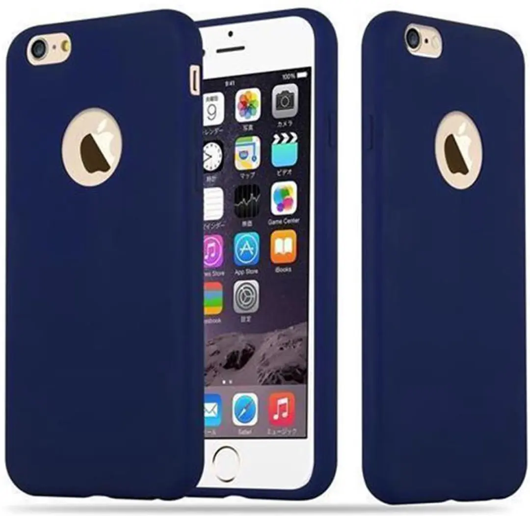Cadorabo Hoesje geschikt voor Apple iPhone 6 / 6S in CANDY DONKER BLAUW