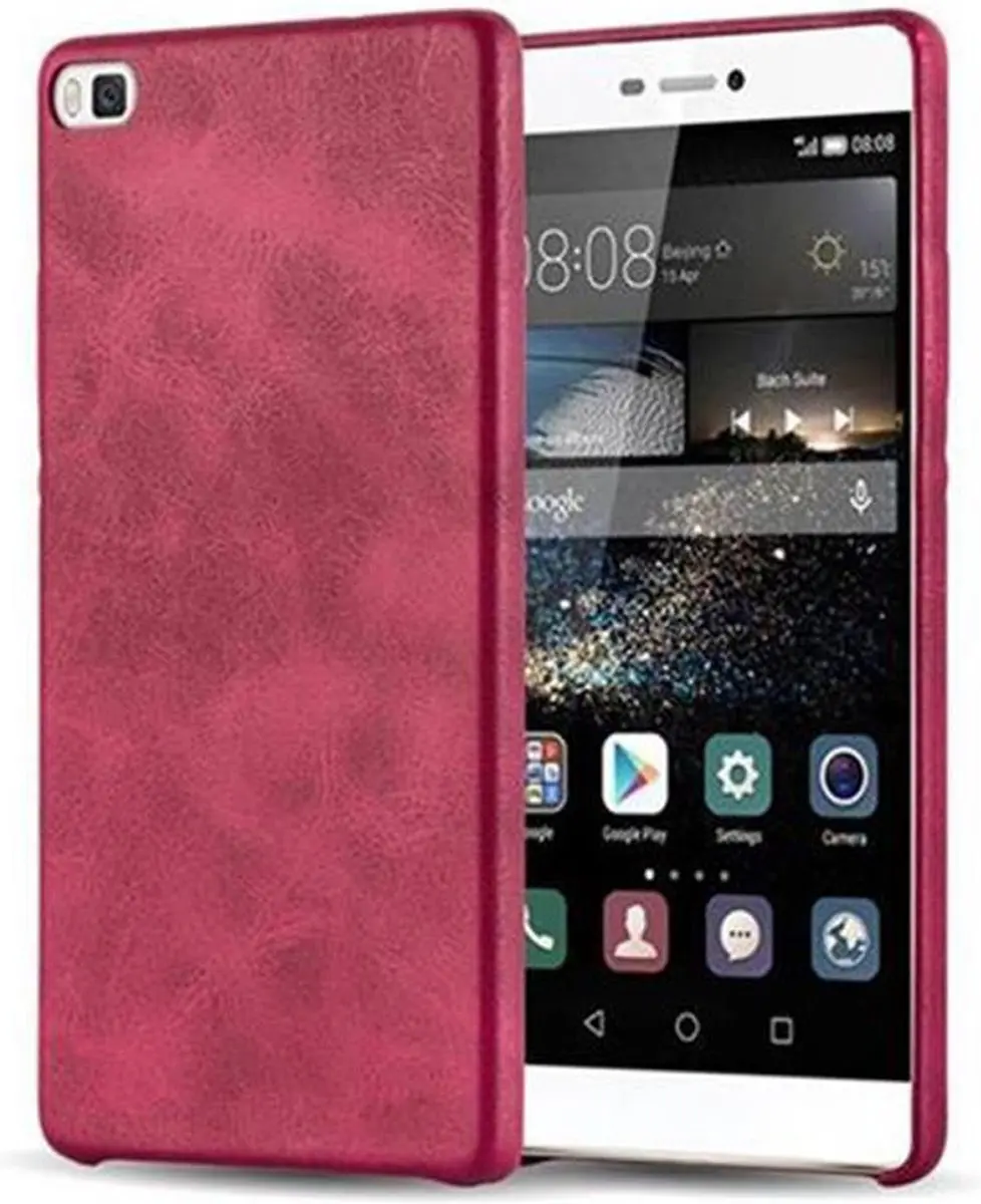 Cadorabo Hoesje geschikt voor Huawei P8 in VINTAGE ROOD