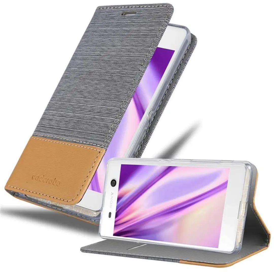 Cadorabo Hoesje geschikt voor Sony Xperia M5 in LICHTGRIJS BRUIN