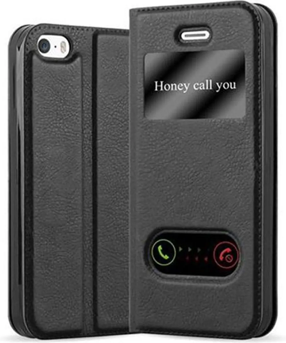 Cadorabo Hoesje geschikt voor Apple iPhone 5 / 5S / SE 2016 in KOMEET ZWART