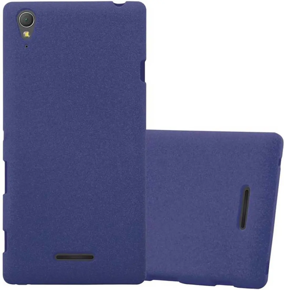 Cadorabo Hoesje geschikt voor Sony Xperia T3 in FROST DONKER BLAUW