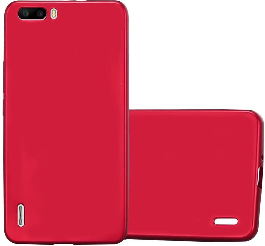 Cadorabo Hoesje geschikt voor Honor 6 PLUS in METALLIC ROOD