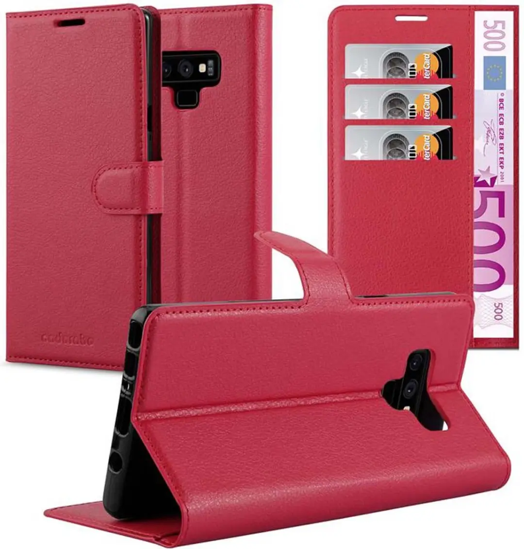Cadorabo Hoesje geschikt voor Samsung Galaxy NOTE 9 in KARMIJN ROOD