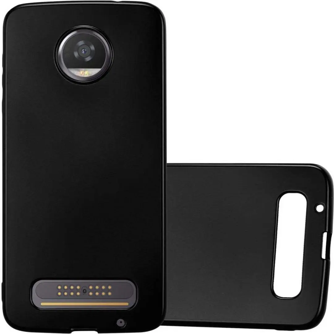 Cadorabo Hoesje geschikt voor Motorola MOTO Z2 in METALLIC ZWART