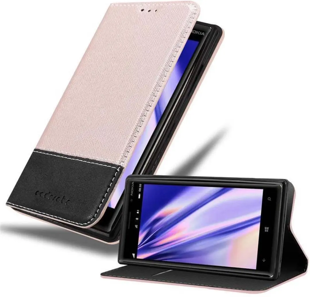 Cadorabo Hoesje geschikt voor Nokia Lumia 929 / 930 in ROSE GOUD ZWART