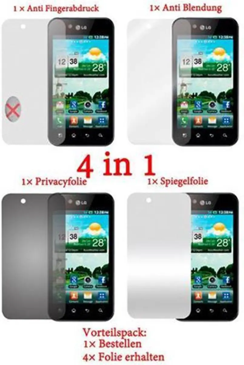 Cadorabo Schermbeschermers geschikt voor LG OPTIMUS BLACK