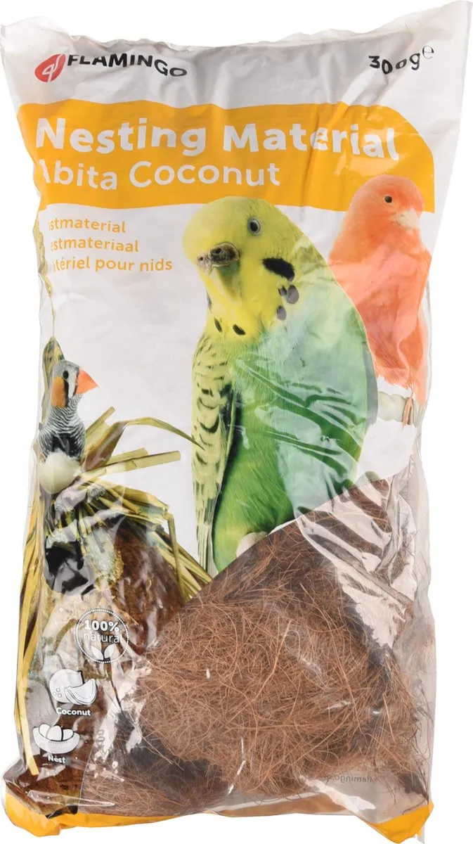 Flamingo Nestmateriaal Kokosvezels 300g - Bruin