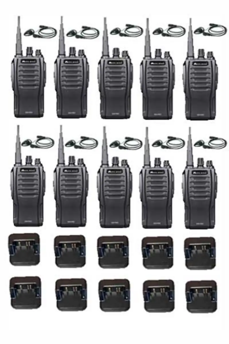 Set van 10 Midland G10 Pro Portofoon met tafellader en D-shape oortje