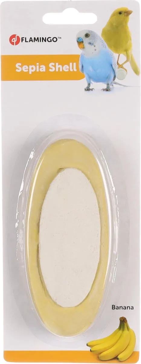 Flamingo Sepia Schelp Vogelaccessoire - 5,5x2x12cm