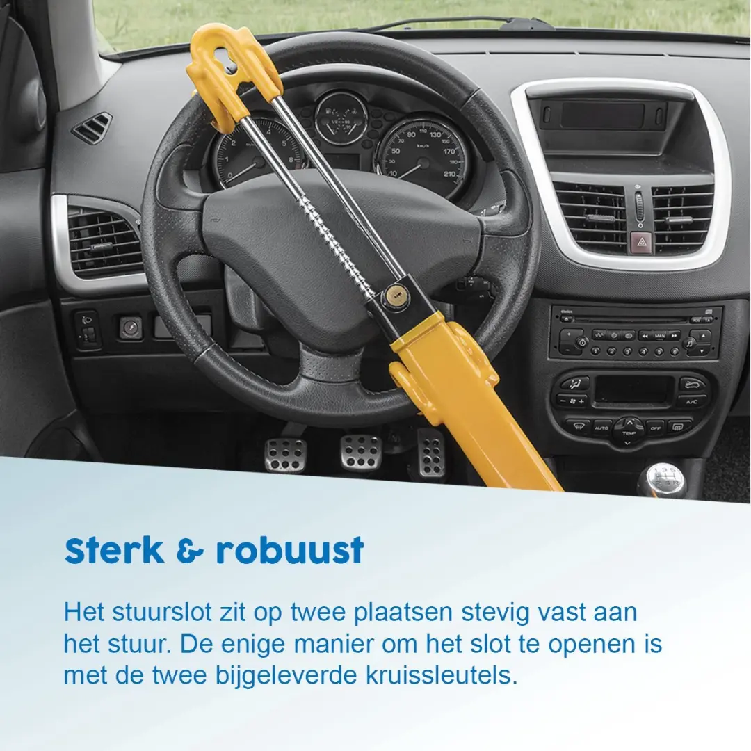 ProPlus Heavy Duty Stuurslot - 2 Sleutels - Geel - afbeelding 3 van 6