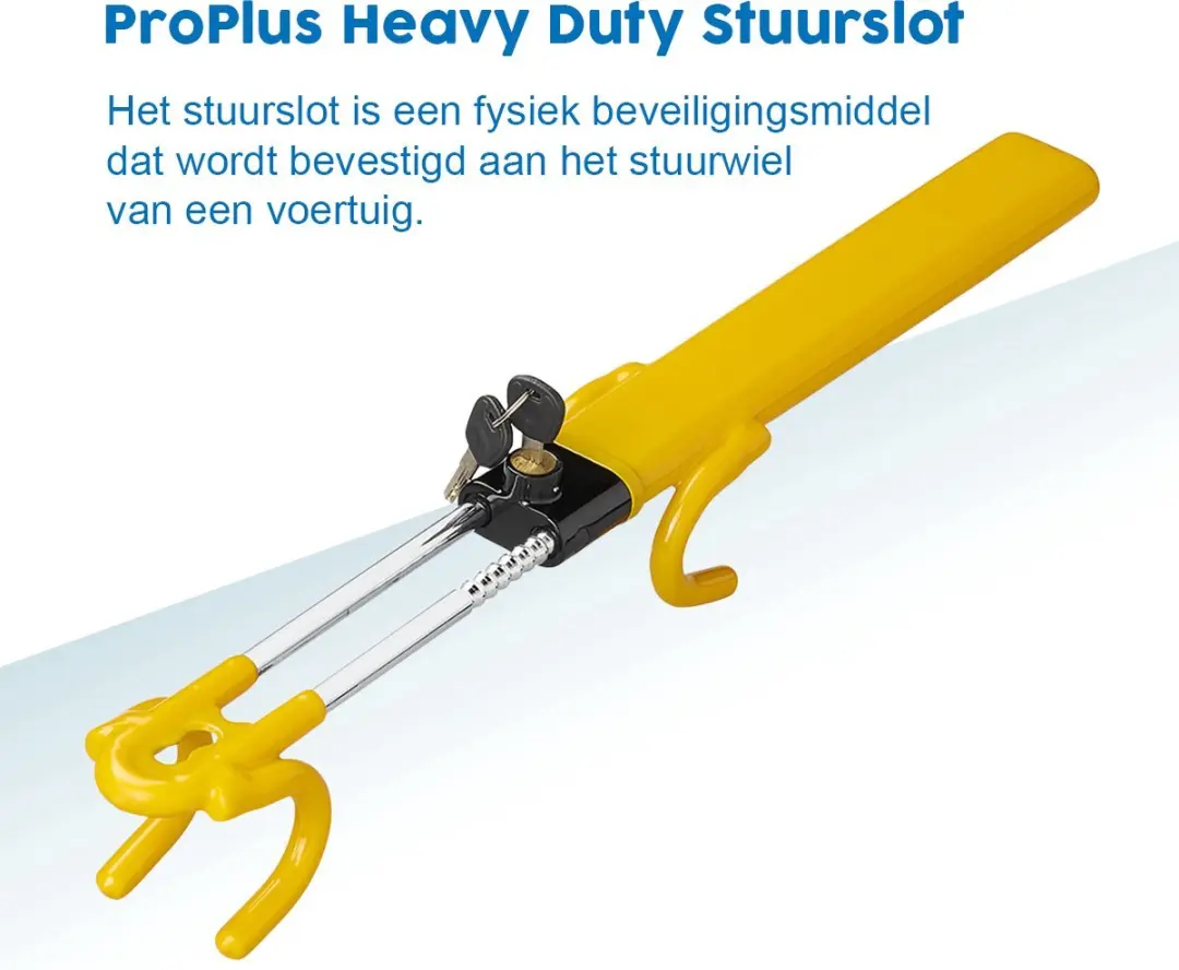 ProPlus Heavy Duty Stuurslot - 2 Sleutels - Geel - afbeelding 6 van 6