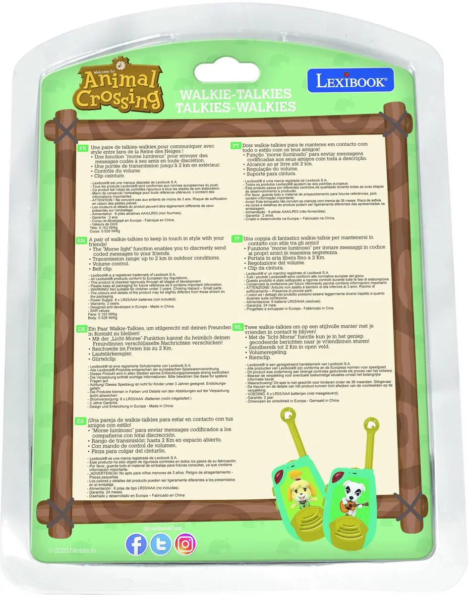 Lexibook Animal Crossing TW25AC Walkie-Talkies 2 km - afbeelding 3 van 6