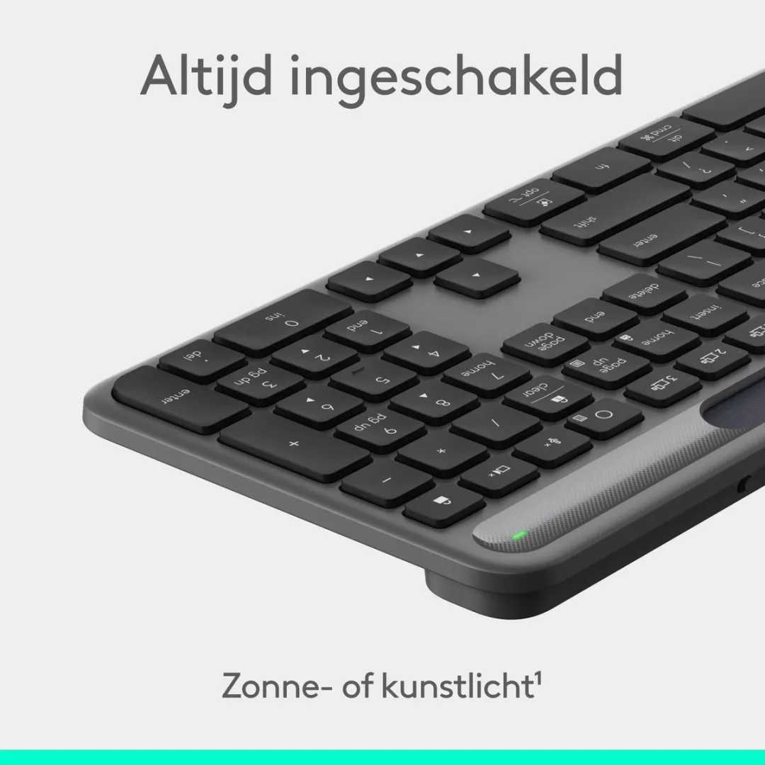 Logitech Signature Slim Solar+ K980 Toetsenbord - QWERTY ISO - Graphite