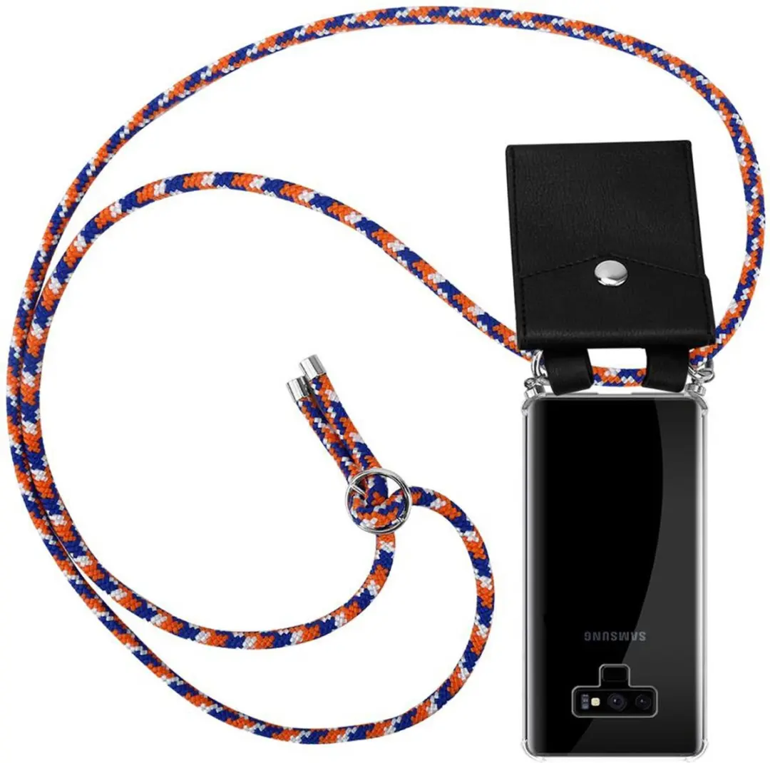 Cadorabo Hoesje geschikt voor Samsung Galaxy NOTE 9 in ORANJE BLAUW WIT