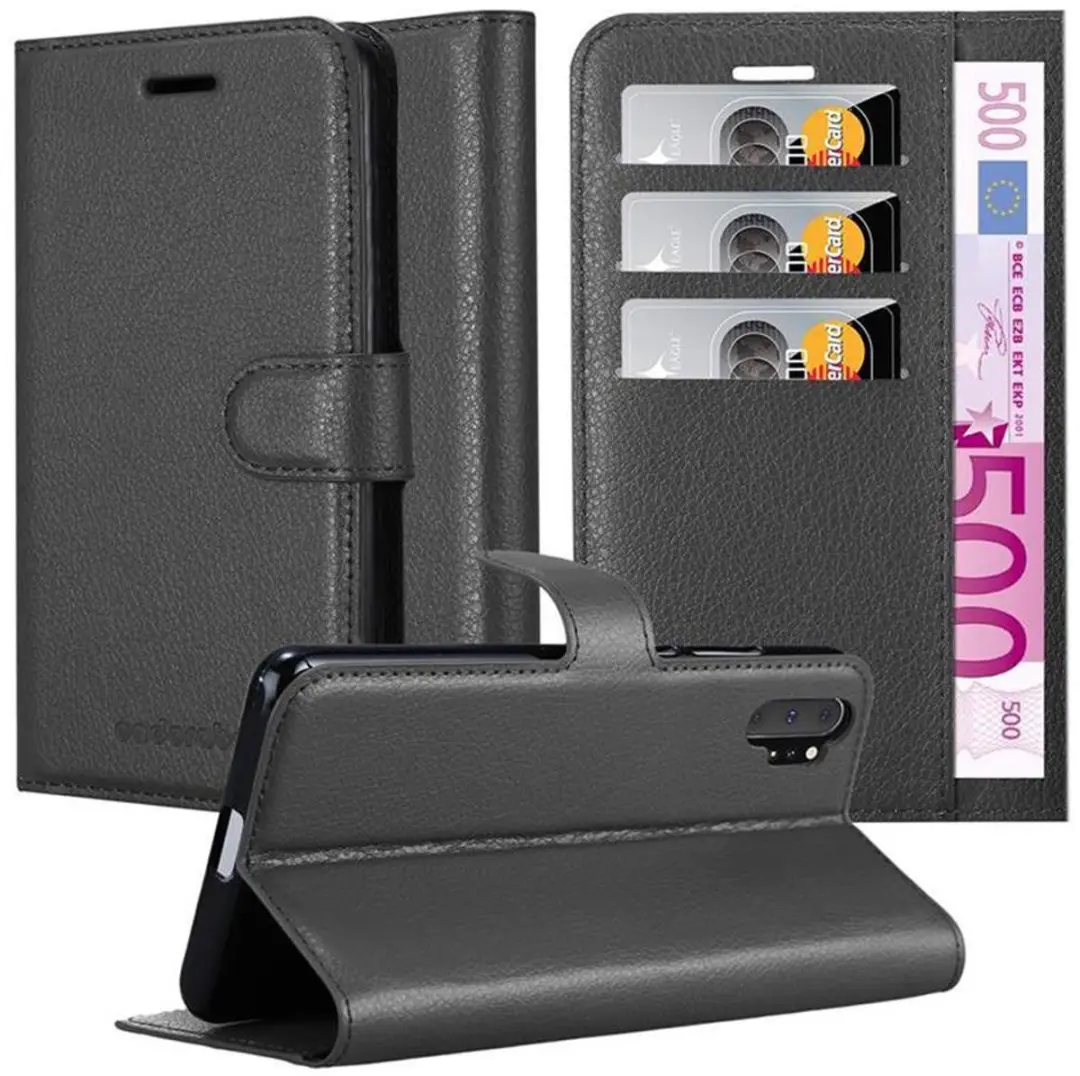Cadorabo Hoesje geschikt voor Samsung Galaxy NOTE 10 PLUS in PHANTOM ZWART