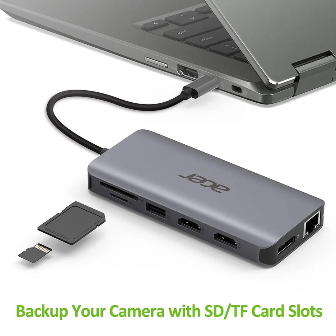 Acer 12-in-1 HP.DSCAB.009 Docking Station - 4K HDMI - Zilver - afbeelding 6 van 6