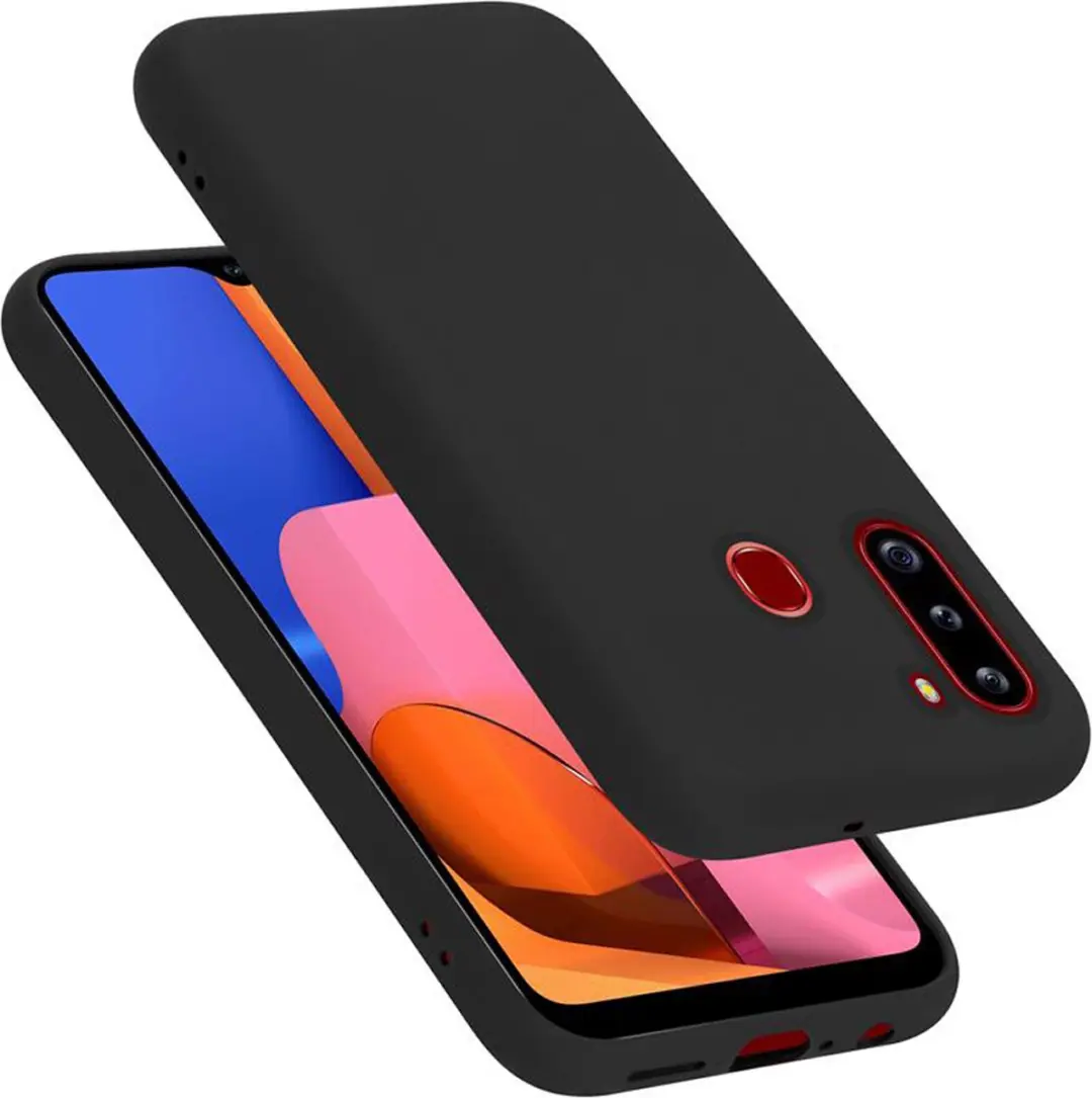 Cadorabo Hoesje geschikt voor Samsung Galaxy A21 in LIQUID ZWART