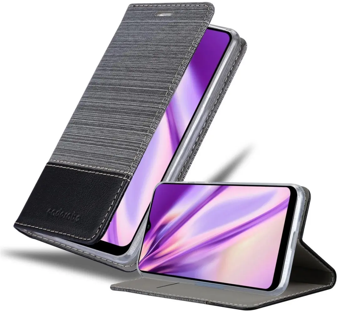 Cadorabo Hoesje geschikt voor Samsung Galaxy A20 / A30 / M10s in GRIJS ZWART