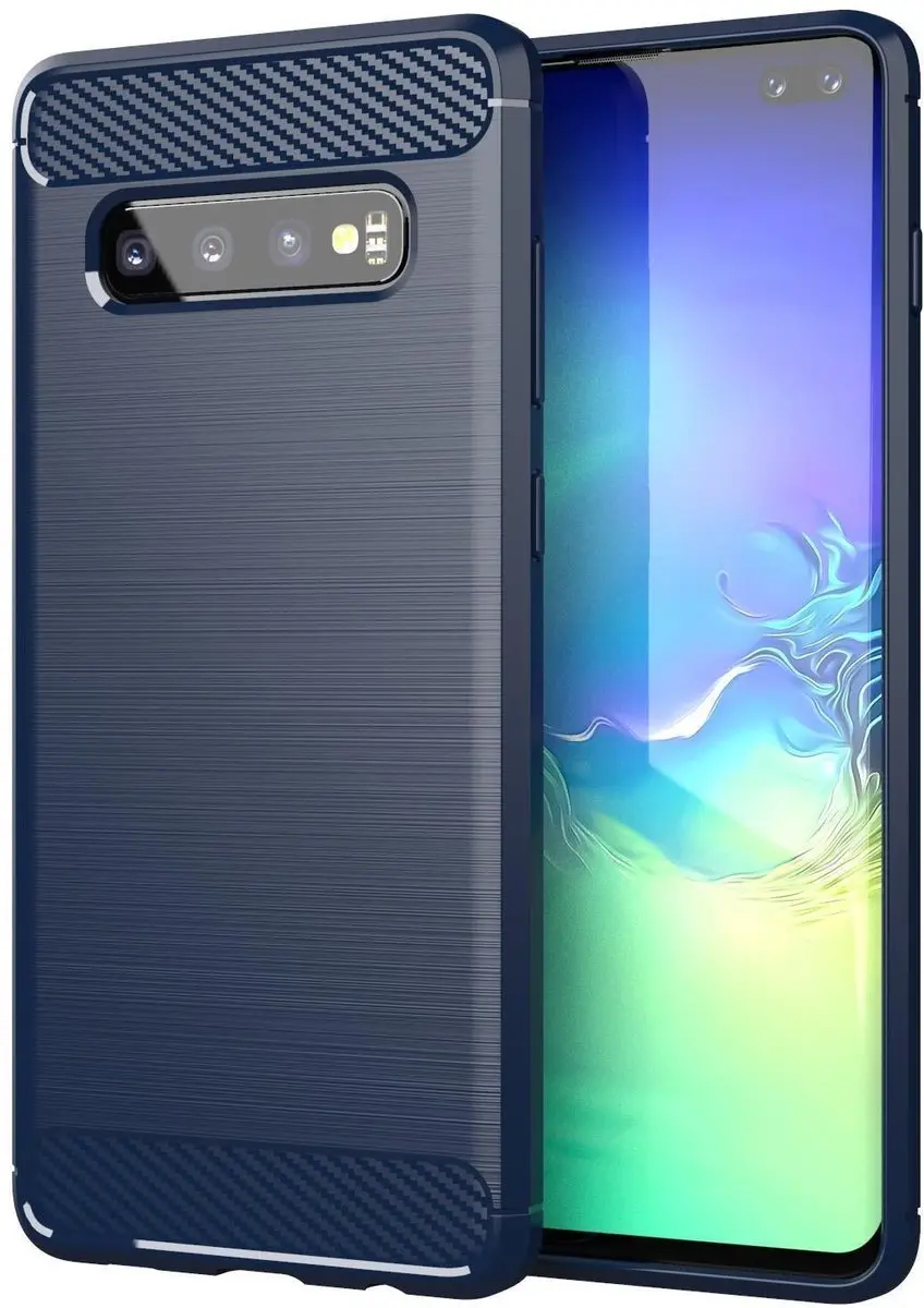 Cadorabo Hoesje geschikt voor Samsung Galaxy S10 4G in BRUSHED BLAUW